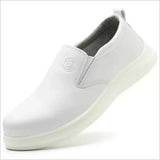 New microfiber leather PU sole anti-static white protective anti-smash anti-puncture safety shoes breathable non-slip work shoes
