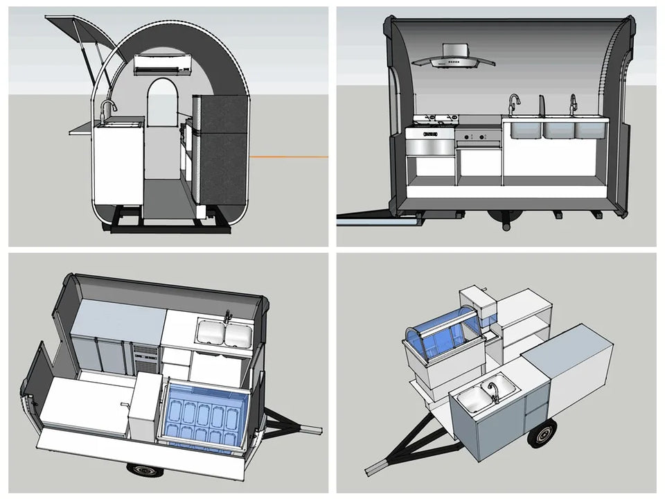 2025 Netherlands Standard Commercial Food Trailer Cart School Food Truck Van With Stocks For Shipping