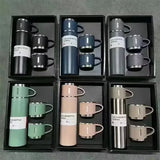 500ml 304 Stainless Steel Vacuum Insulated Water Bottle Portable Tea Coffee Bottle Office Gift Set Travel Leak Proof Thermal Mug