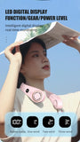 Mini Fan Silent Neck Hanging Fan Usb Portable Bladeless Rechargeable Led Digital Display Electric Air Cooler Summer Sports Fan