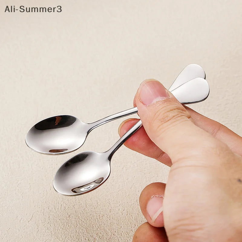 3/5Pcs Stainless Steel Mini Coffee Scoops Spoon Coffee Tea Ice Cream Spoons Dessert Spoon Couple Kitchen Tools
