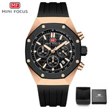 MINI FOCUS Watches Men Blue Silicone Strap Sport Watch Waterproof Luminous Chronograph Quartz Wristwatch часы мужские reloj 0417