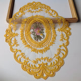 New Oval Lace Embroidery Table Place Mat Ins Christmas Pads Cloth Placemat Cup Coffee Tea Coaster Doily Kitchen Table Decoration