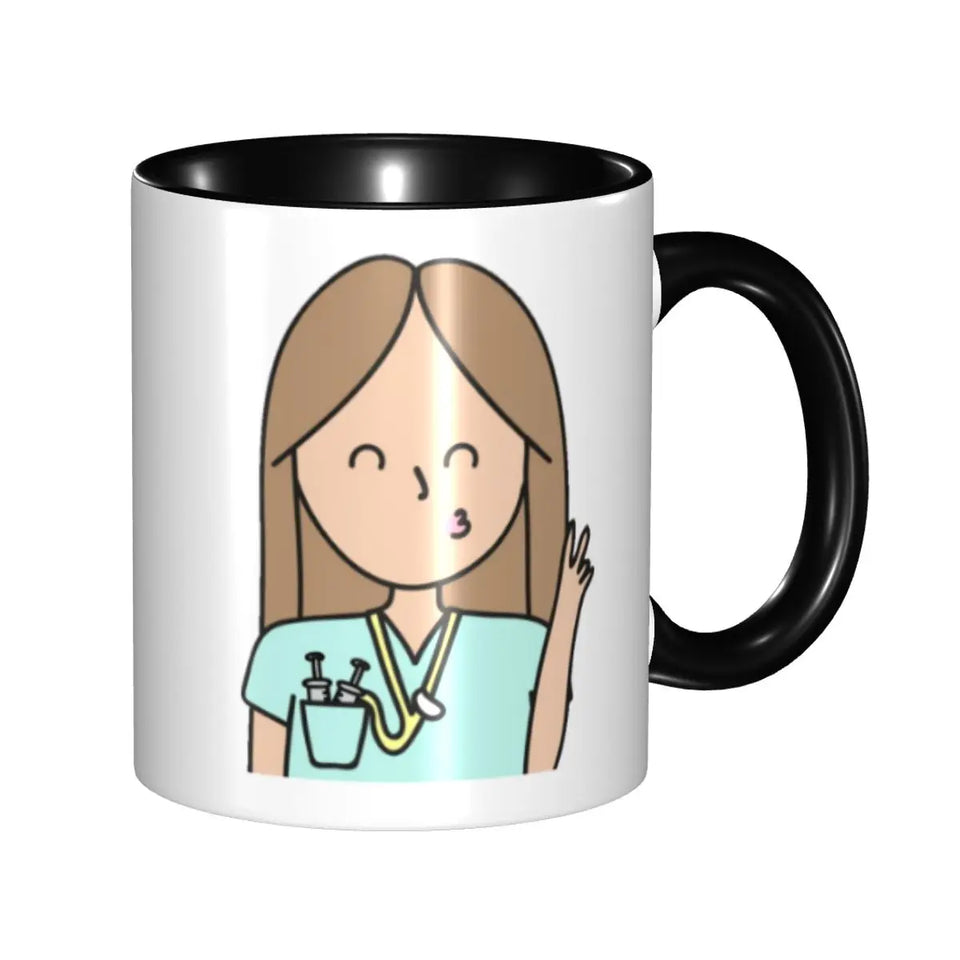 Pink Doctor Nurse Coffee Mugs DIY Customized Enfermera En Apuros Ceramic Milk Tea Mug Cup