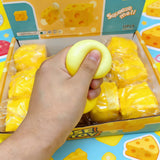 Soft Cheese Cube Squishy Toy - Simulation Squeeze Stress Relief Sensory Fidget Toy for Adults Focus Training Anxiety Relief Gift
