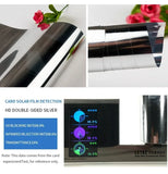 One Way Mirror Insulation Window Film PET Self-adhesive Reflective Solar Film Privacy Window Tint for Home Silver Glass Sticker