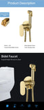 ULA Brass Bidet Faucet Black Toilet Faucet Handheld Toilet Bidet Sprayer Set Hygienic Shower Hot Cold Water Mixer Shower Head