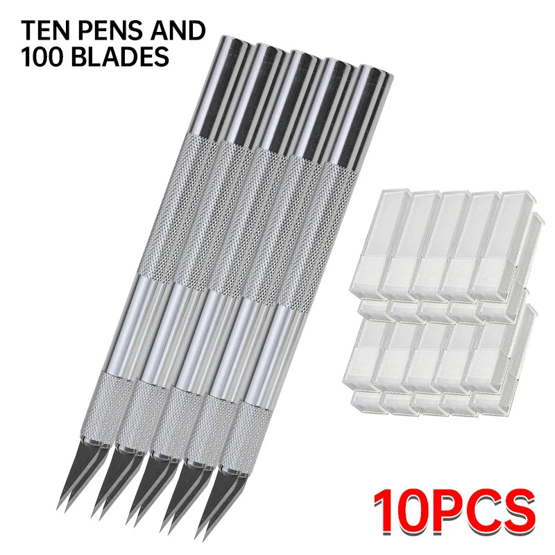 Metal Engraving Craft Knife Non-Slip Handle Gold Silver Hobby Carving Scalpel Utility Knife Art Stationery DIY Craft Supplies