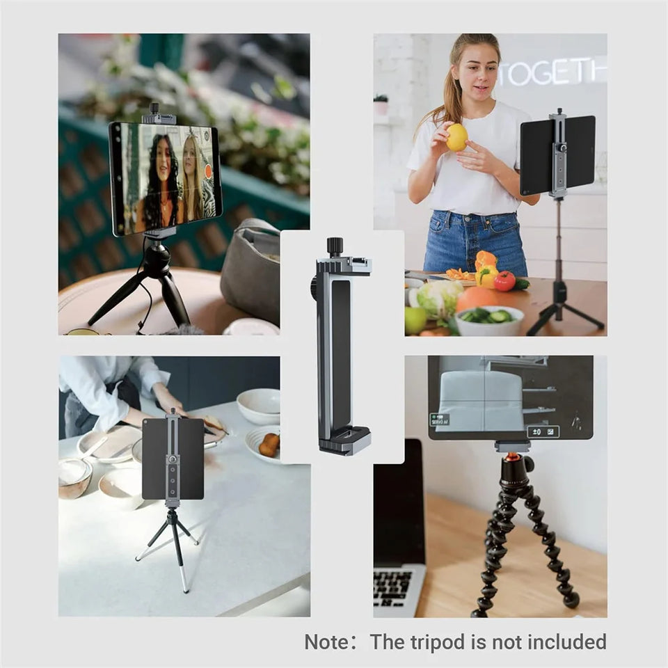 LEAPLIGHT Universal Aluminum Tablet Phone Stand Holder Clip Tripod Adjustable Bracket for Phones Ipro Tablets Tablet Holder