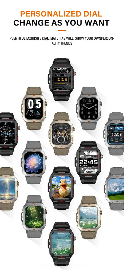 2025 New LED Men's Smartwatch 1.73" Screen Bluetooth Answer Call Smartwatch Multi Sport Modes Health Monitoring Fitness Watches