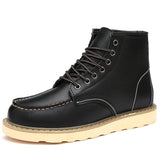 Winter Warm Men Boots Leather Mens Snow Boots with Fur Handmade Waterproof Male Ankle Boots No-slip High Top Male Work Shoes