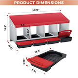 Multi-Compartment Metal Chicken Nesting Box Automatic Roll-Out Egg Collection Waterproof Steel Laying Box for Hens Ducks Rabbits