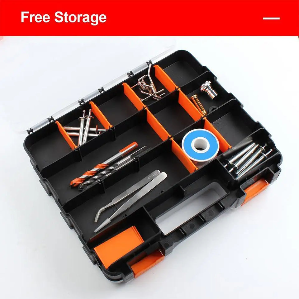 Hardware Organizer Box 34 Compartments Organizer W/ Removable Dividers Double Side Screw Organizer For Nuts, Bolts Screws Nails