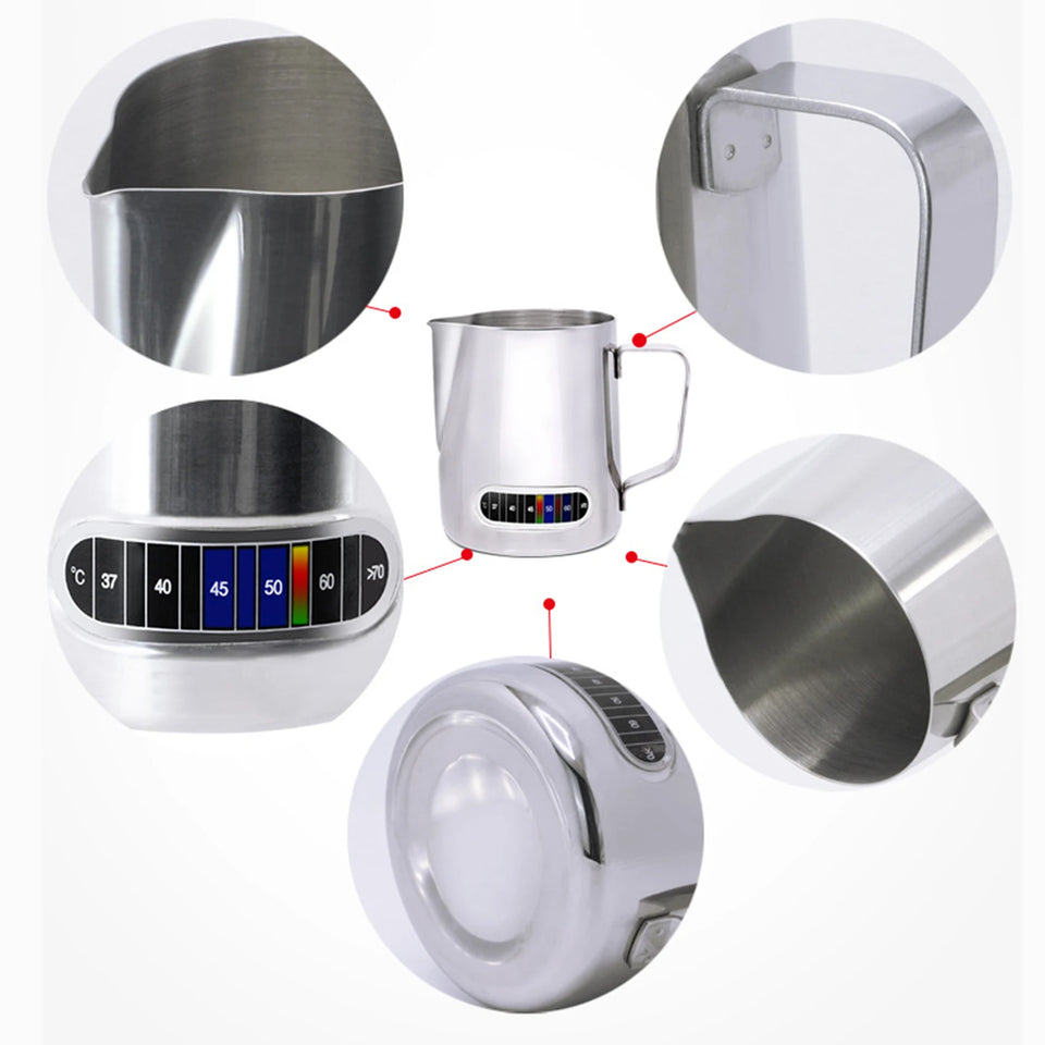 350/600ml Stainless Steel Coffee Latte Cup With Temperature Display Milk Foam Pitcher Espresso Pot Milk Sparkling Cream Cup