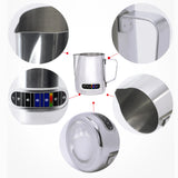 350/600ml Stainless Steel Coffee Latte Cup With Temperature Display Milk Foam Pitcher Espresso Pot Milk Sparkling Cream Cup