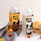 500/750/1000ML Milk Bottle Water Box Square Coffee Juice Tea Cup Transparent Milk Storage For Outdoor Sports Camping Gym
