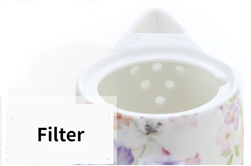 1200ML, real bone china water jug, porcelain water pitcher, carafe and glass set, ceramic tea pot, water jar for kitchen, coffee