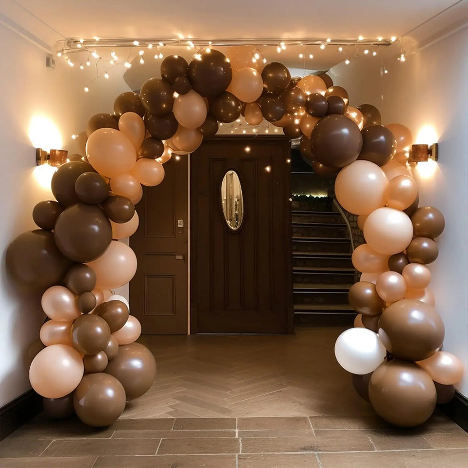 100Pcs Dark Brown Balloons Kit 5/10/12/18" Khaki Coffee Latex Balloon Garland Birthday Baby Shower Wedding Party Decoration