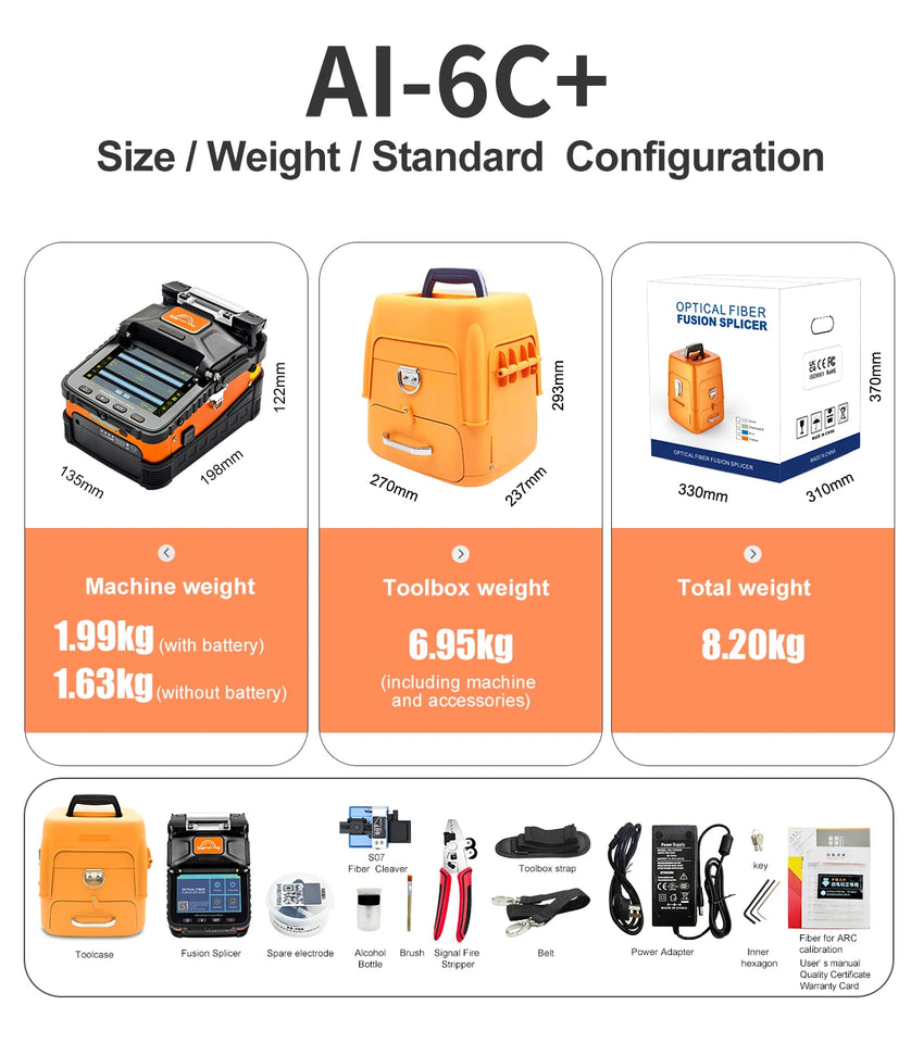 Signalfire AI-9 AI-5 Pro AI-6C+ AI-6A+ AI-20 AI-30 Multi-language Fiber Optic Splicing Machine Optical Fiber Fusion Splicer