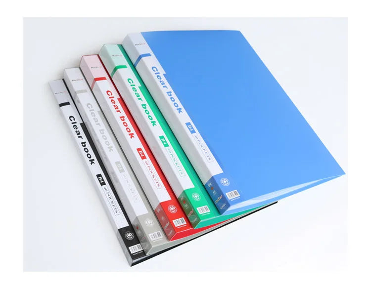 B4 Plastic Budget Binder File Folders Documents Booklet Leaflet 40/60 Pages Office Student Supplies Desk Organizer