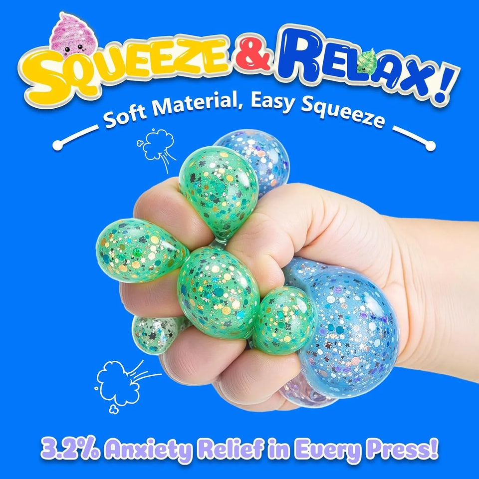 2026 Novelty Squishy Poo Stress Ball Squishies Toys Glitter Funny Stretch Squeeze Fidget Toys for Adults Fool's Day Prank Gift