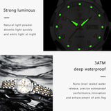 POEDAGAR Elegant Ladies Watches Waterproof Luminous Date Week Watch for Woman High Quality Stainless Steel Quartz Women's Watch