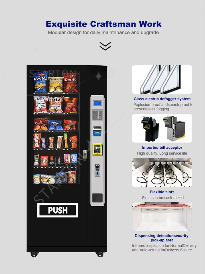 Snack and  Beverages Refrigerated  Automatic Vending Machines for Retail Items Vending Machines