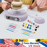 Professional Pottery Wheel Kit-4.7"Turntable Electric Clay Wheel, Adjustable Speed Ceramic Making Machine with 8 Sculpting Tools