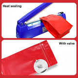 StoBag 50pcs 250g Coffee Beans Packaging Bag with Valve Aluminum Foil Heat Sealing for Powder Tea Nuts Storage Reusable Pouch