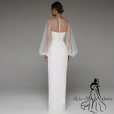 Mermaid Wedding Dresses 2025 New Arrivals O-Neck Full Sleeves Long Bride Dress Pearls Tulle Illusion Sexy Elegant Party Gowns