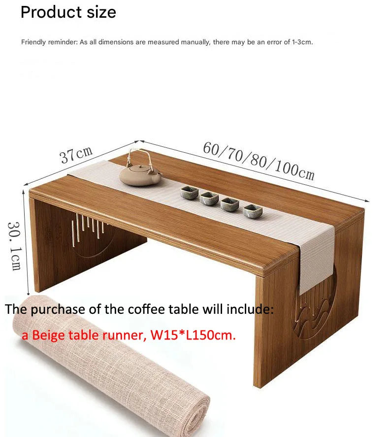 Japanese Style Pure Bamboo Foldable Coffee Table Real Wood Tatami Low Sitting Floor Mat Small Tea Table Window Seat Table