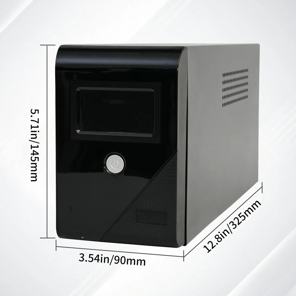 1000VA/600W 120V UPS Power Supply Battery Standby Power with 3 Outlets and LCD Display Surge Protector for Home and Office