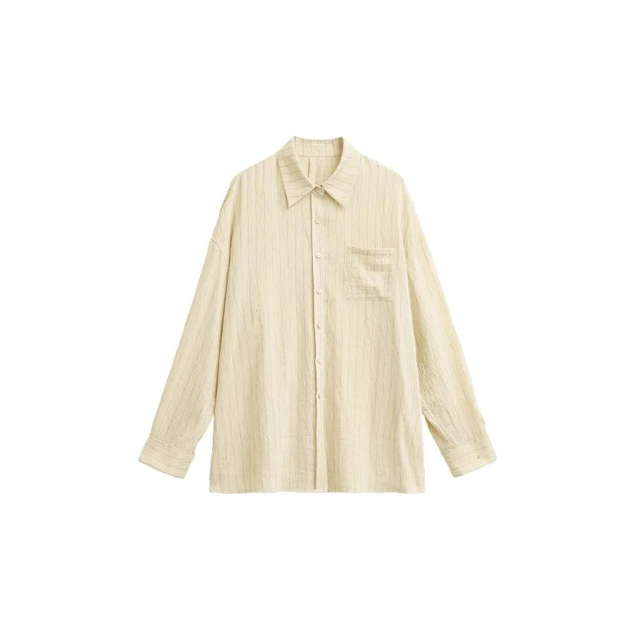 CHIC VEN Women Dress Sets Stripe Shirt Loose Casual Long Sleeve Sunscreen Blouses Camisole V-neck Dresses Spring Autumn 2025