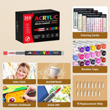 366 Colours Acrylic Markers Flexible Brush Tip Acrylic Paint Marker for Painting Stone Fabric Glass Ceramic Canvas Paper Wood