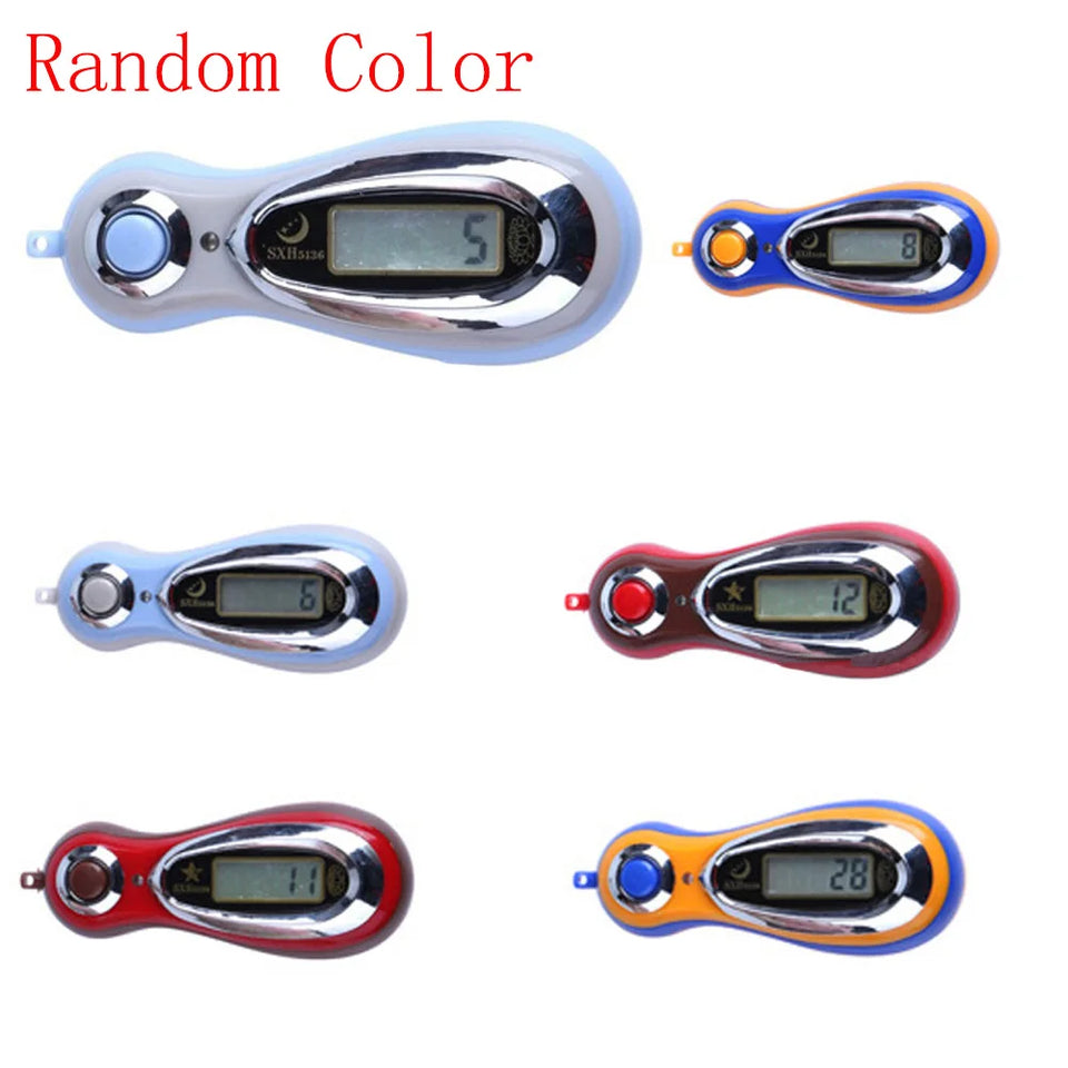 LCD Display Electronic Digital Tally Counter Electronic Finger Counter With Battery MP3 Manual Counter With Lanyard Random Color