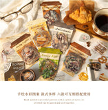 30-Sheet Vintage Coffee Theme Sticker Pack, Retro Coffee Culture Designs & Crisp Details, Perfect for Journal Embellishment