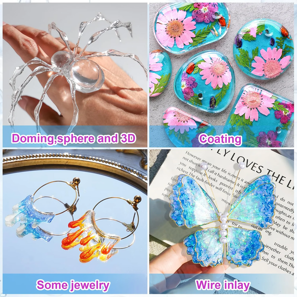 1.76oz UV Resin kits with lamp Epoxy Resin Glue  waterproof, UV-enhanced curing DIY Jewelry Making High Transparency Fast Drying High Hardness For Bonding Glass Metal Wood DIY Crafts Decor 1-5pcs.