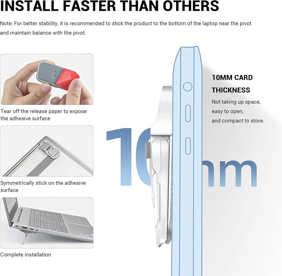 Desktop Riser Portable Foldable Laptop Stand Plastic Feet Hidden Keyboard Mini Adjustable Support Holder for Notebook