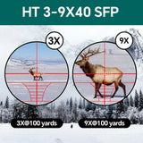 Aquilifer 3-9x40 Hunting Scope SFP ED Glass Red Green Illuminated Free Scope Rings for Hunting
