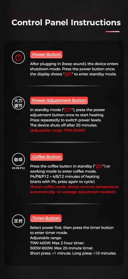 IKAPE Espresso Moka Pot and infrared ceramic hob Set,220V With Temperature Control Stovetop Espresso Machine For Coffee Lover