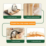 Adjustable Manual Bread Cutter Hand Crank Ergonomic Bread Slicing Cutter for Commercial Bakery Shop & Home Baking Daily Use