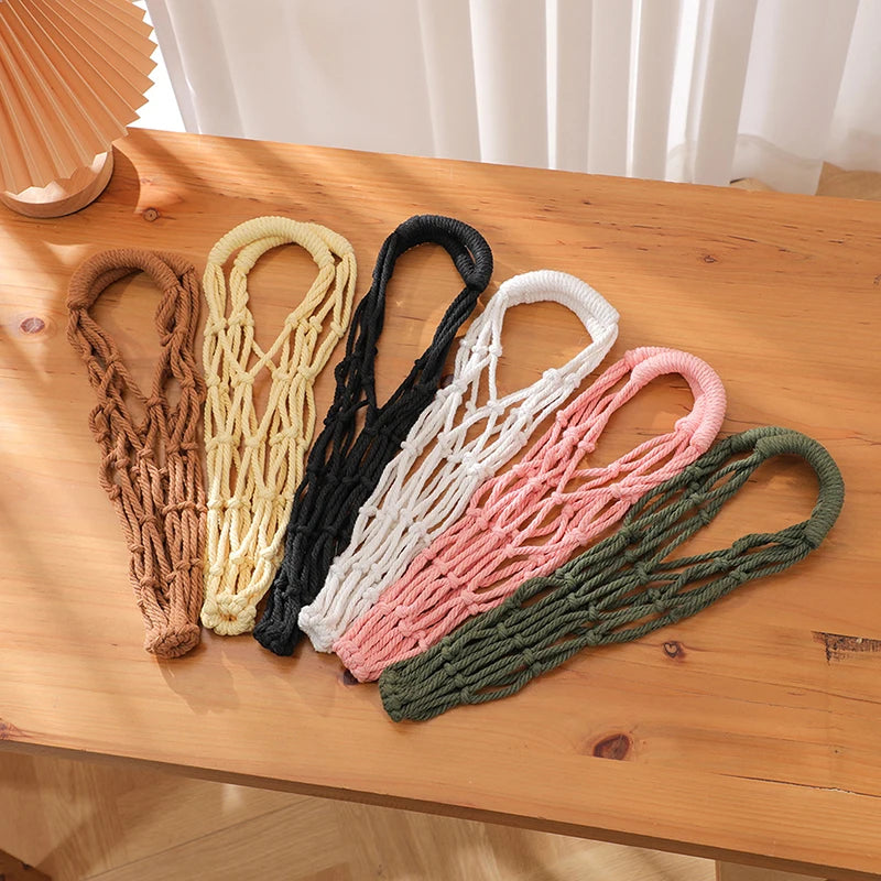 Portable Coffee Cup Bag Hollow Out Bottle Bag Practical Mugs Bag Foldable Water Bottle Bags Woven Net Bag Cup Cover