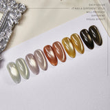 Vendeeni 5 Colors/Set Crystal Cat Eye Gel Nail Polish Semi Permanent Sparkling Magnetic UV LED Soak Off Gel Varnish With Display