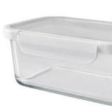 4PC Rectangle Glass Containers Airtight Lid Microwave Freezer Dishwasher Safe Food Storage