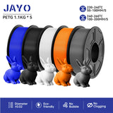 JAYO filaments petg 5Rolls Mixed colors 3D Printer Filament 1.75mm 100% No Bubble FDM 3D Printer Materials DIY Gift 1.1KG/1rolls