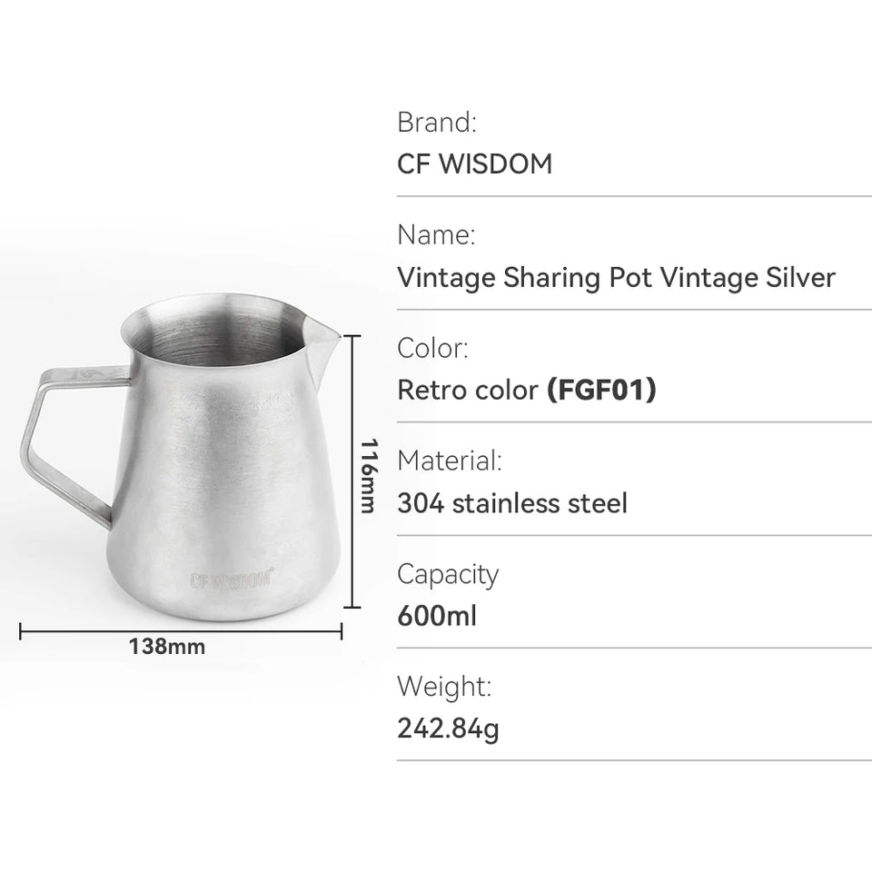 CF Wisdom Retro Style Sharing Pot，Coffee Sharing Pot, Hand Coffee Sharing Pot, Drip Coffee Pot, Home Coffee Utensils