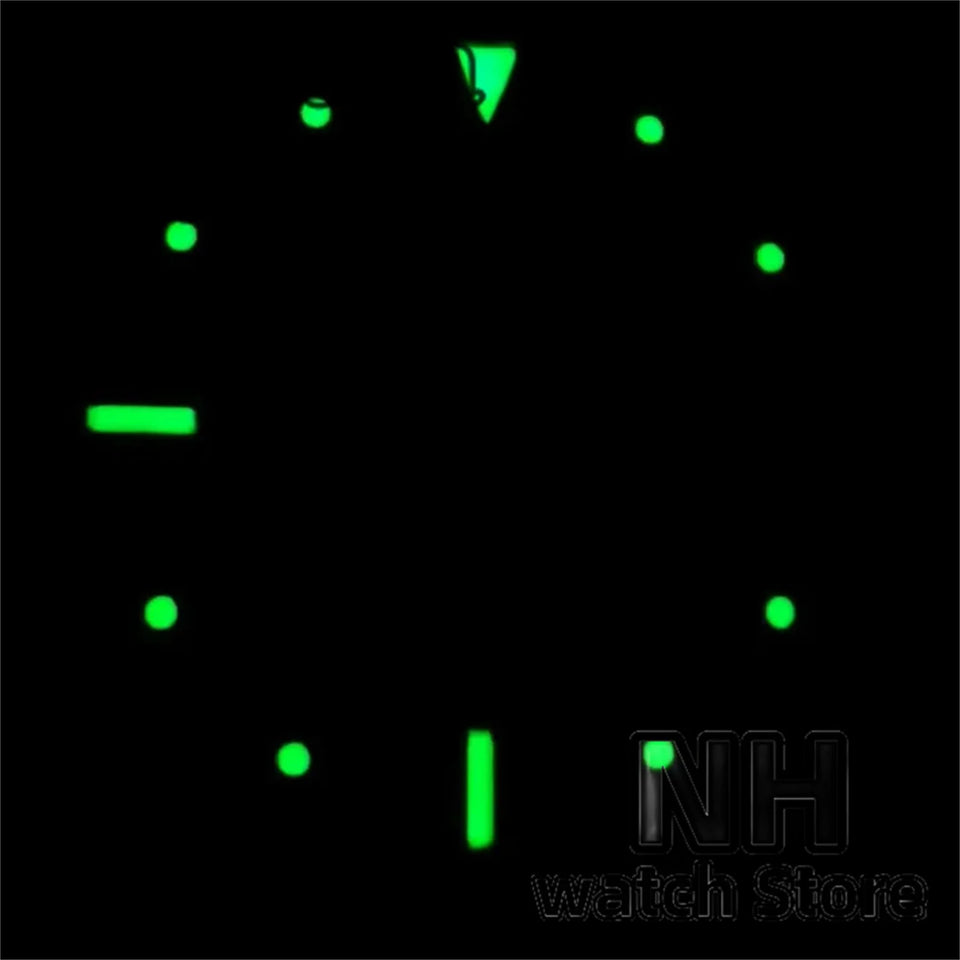 28.8mm Brown Coffee Dial With Gold Edge Time Marks Green Luminous For NH34 NH35 Movement Date Window