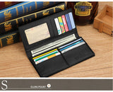 Men's PU Leather Long Clutch, Thin Business Card Holder, Men's Wallet, Brown, Black, Coffee, Pocket Coin Purse, Fashion 2024