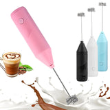 1-Pack Handheld Electric Milk Frother 4 Colors | Drink Mixer & Egg Beater for Coffee, Latte Cappuccino Portable Kitchen Gadget