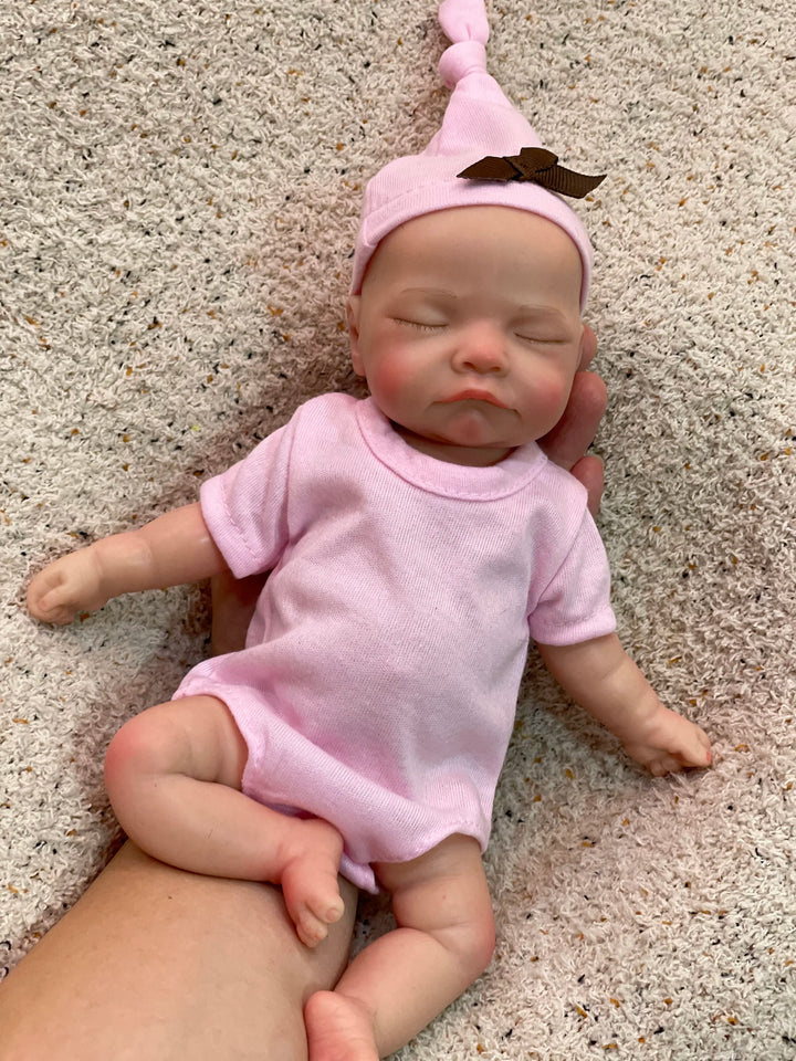 AnjoDoll 10Inch Silicone Girls Whole Body Soft Solid Silicone Reborn Doll Handmade Painted Washable Play Dolls Toys For Gifts
